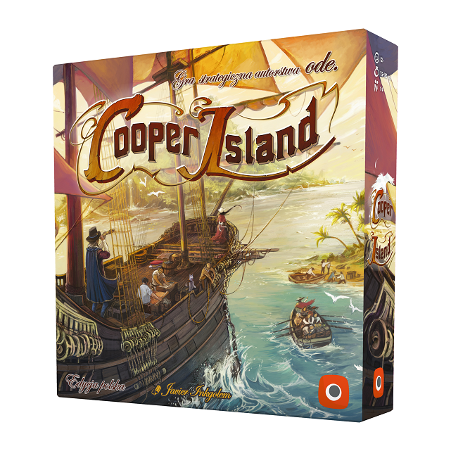 Okładka i pudełko gry planszowej Cooper Island